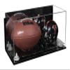 Better Display Cases Acrylic Full Size Football and Mini Helmet Display Case with Mirror Case, White Risers, Wall Mount and Clear Base 19.25" x 8.25" x 8" (B47/A103) view 1