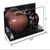 Better Display Cases Acrylic Full Size Football and Mini Helmet Display Case with Mirror Case, White Risers, Wall Mount and Clear Base 19.25" x 8.25" x 8" (B47/A103) view 2
