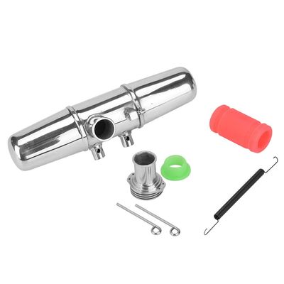 18001P Dual Exhaust Joint Tubing, Aluminium Alloy Exhaust Joint Pipe for HPI Savage 4.6/5.9 1/8 Nitro Car RC Model Part Accessory