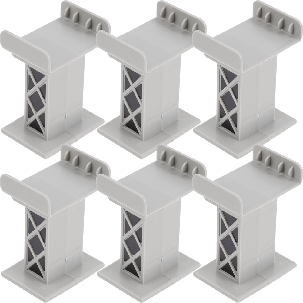 ibasenice Train Bridge Pier Toys 18 Pcs Train Track Bridge Supports and Risers for Kids Building Stable Railway Accessories for Creative Play