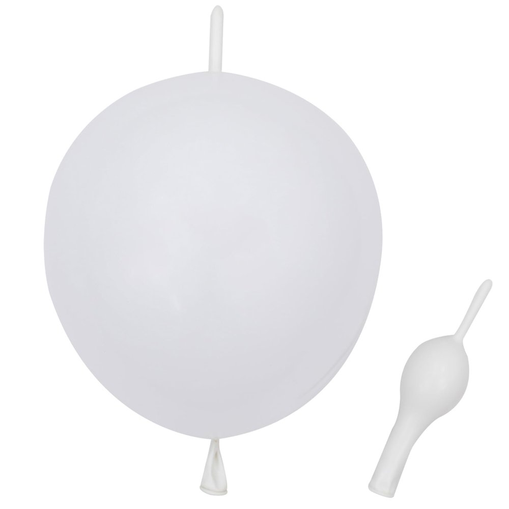 10 Inch Link Balloons Latex Quick Linkale Balloon 120 Pcs for Wedding,Birthday, Halloween, Christmas, Party Festival Decorations. (10in-White Link Balloons-120)