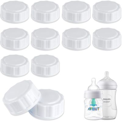 (12-PCs) Travel Bottle Caps Compatible with Avent Bottles, Bottle Lids Replacement White