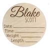 Personalized Baby Announcement Sign for Hospital - Single Sided - Wooden Birth Announcement Sign - Newborn Name Announcement Sign Customized Gender Neutral (Single Sided Name and Blank Stats) view 1