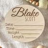 Personalized Baby Announcement Sign for Hospital - Single Sided - Wooden Birth Announcement Sign - Newborn Name Announcement Sign Customized Gender Neutral (Single Sided Name and Blank Stats) view 2