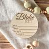 Personalized Baby Announcement Sign for Hospital - Single Sided - Wooden Birth Announcement Sign - Newborn Name Announcement Sign Customized Gender Neutral (Single Sided Name and Blank Stats) view 3