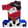 20 Tall Number One Pinata Cowboy Theme Sheriff First Birthday 1st Party Supplies Decoration Cow Pattern Red Blue view 1