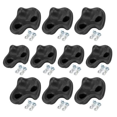 10PCS Black Rock Climbing Holds,Extra Large Hard Plastic Comfortable Rock Climbing Stone Rocks Bright Colors Wall Stones with Screw Pad and Nut for Outdoor Indoor Climbing Frames Adult Playground