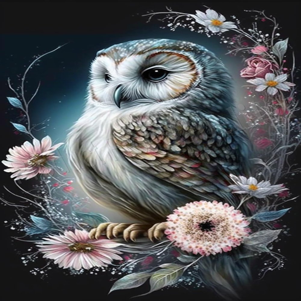 1000 Pieces of Wooden Jigsaw Puzzle for Adults Educational Game Challenge Toy for Adults Kids Owl and Flower
