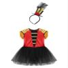 ACSUSS Kids Girls Ringmaster Circus Costume Sleeveless Tutu Dress with Headband for Halloween Party Red 14 Years view 3