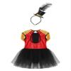 ACSUSS Kids Girls Ringmaster Circus Costume Sleeveless Tutu Dress with Headband for Halloween Party Red 14 Years view 4