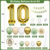 10th Birthday Decorations Sage Green,10th Balloon Garland with Number 10 Foil balloons,Happy Birthday Banner for Boys Girls 10 Birthday Party Decorations view 2