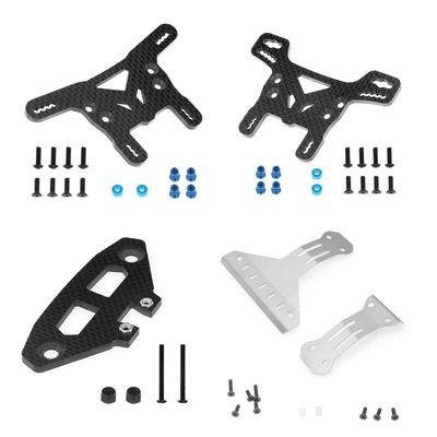BrewJa Carbon Fiber Bumper Plate Shock Tower Chassis Armor Protector for Tamiya XV02 XV-02 Pro 58707 1/10 RC Car Upgrades Parts