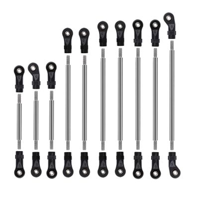 BrewJa 312mm 324mm Wheelbase Stainless Steel Suspension Links Plastic Rod End Unassembled Kit for 1/10 RC Crawler Car Traxxas TRX4 (Color : 312mm)