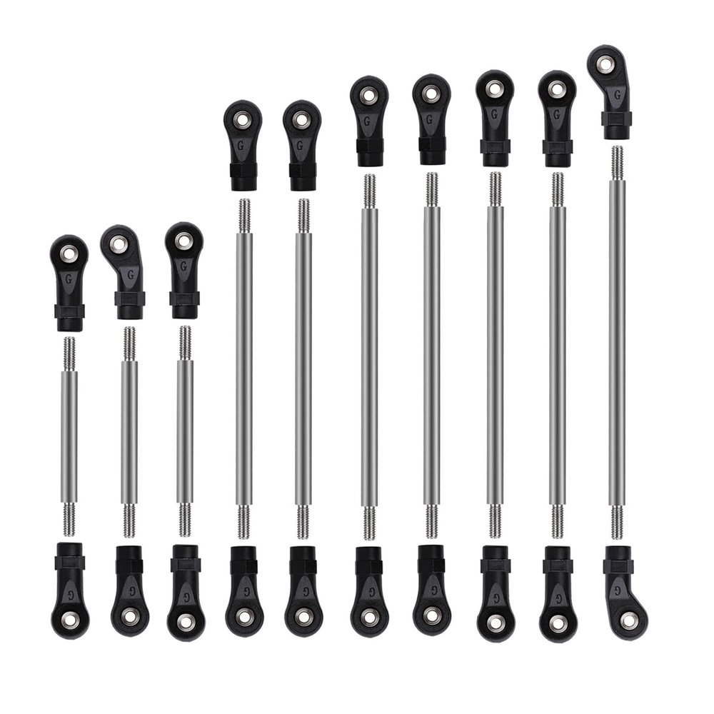 BrewJa 312mm 324mm Wheelbase Stainless Steel Suspension Links Plastic Rod End Unassembled Kit for 1/10 RC Crawler Car Traxxas TRX4 (Color : 312mm)