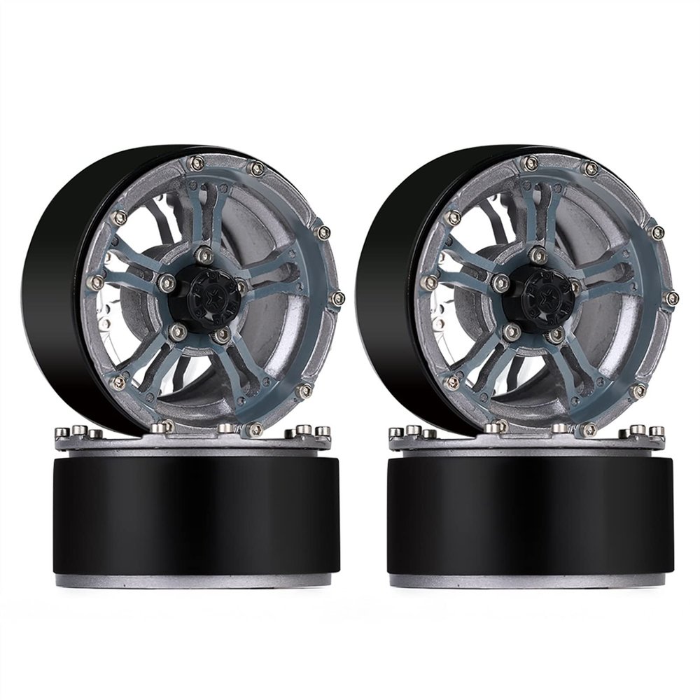 4PCS 171g/pcs Heavy RC Rock Crawler Metal 1.9" BEADLOCK Wheel Rim for 1/10 for Axial SCX10 90046 90047 D90 Modification Accessories (Color : B)