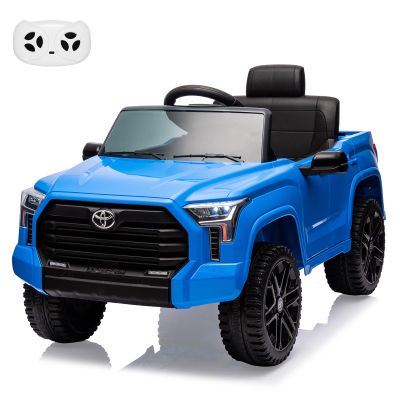 12V Ride on Car for Kids, Licensed Toyota Ride on Truck, Battery Powered Electric Car with Music, LED Lights, Suspension System, Double Doors, Safety Belt, Ride On Toys for Kids