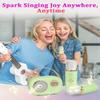 PRUNUS C20 Mini Karaoke Machine,Valentines Day Gifts for Her Him Kids Mens,Portable Bluetooth Speaker with 2 Wireless Microphone for Boys Girls 3-12+ Years Old Birthday Party Green view 2