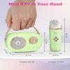 PRUNUS C20 Mini Karaoke Machine,Valentines Day Gifts for Her Him Kids Mens,Portable Bluetooth Speaker with 2 Wireless Microphone for Boys Girls 3-12+ Years Old Birthday Party Green view 4