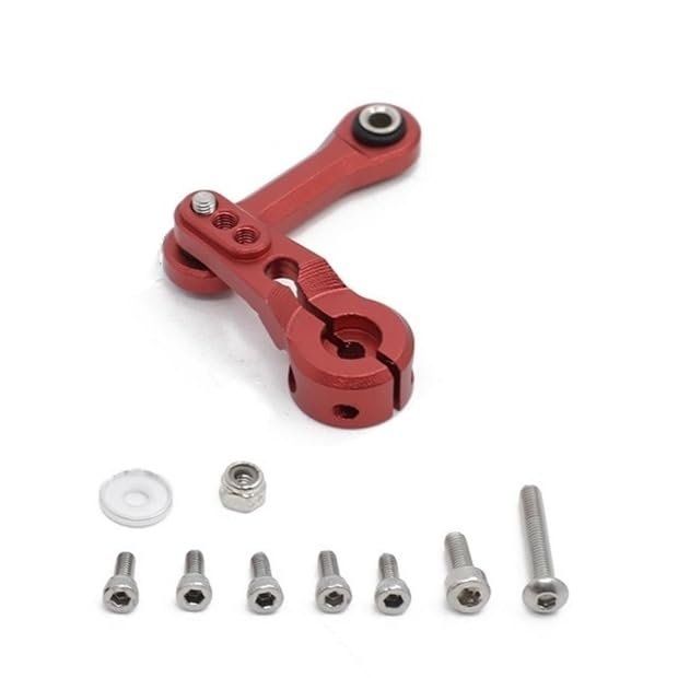 BrewJa 25T Servo Arm Steering Link Rod for ARRMA 1/7 Infraction Mojave 1/8 KRATON SENTON Typhon Talion Outcast Upgrade Parts (Color : Red)