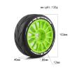 BrewJa 4pcs 103mm 1/8 RC Off-Road Buggy Rally Car Tires Wheel 17mm Hex for ARRMA Traxxas Redcat Team Losi Kyosho VRX HPI WR8 HSP Hobao (Color : Green) view 3