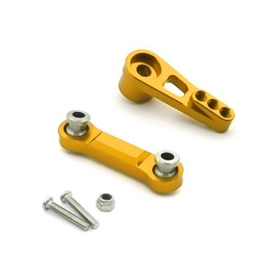 BrewJa Compatible with Wltoys 184011 A949 A959 A969 A979 K929 A959-B A979-B 2pcs Metal Steering Servo Arm Servo Rod 1/18 RC Car Upgrade Parts (Color : Yellow)