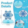 12PCS Winter Wonderland Party Decorations 3D Honeycomb Snowflake Centerpieces for Tables Blue White Christmas Party Supplies for Kids Birthday Xmas Holiday Party Prop Supply view 2
