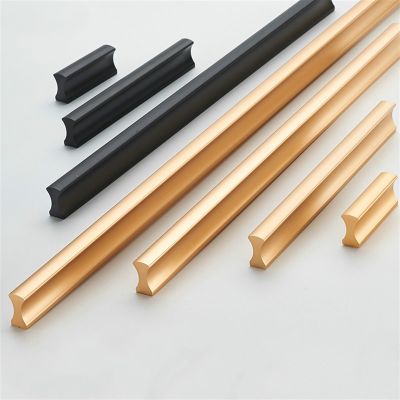 AOKLEY Aluminum Alloy Lengthened Solid Black Golden Furniture Handles Kitchen Cabinets Wardrobe Drawers Handles Home Decoration 1Pcs (Color : 2070-96-Black)