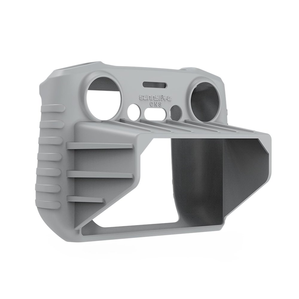 CAPART Silicone Protective Cover with Sun Hood for [DJI RC 2] Controller, Suitable DJI Air 3/Mini 4 Pro Drone, Scratch-Proof Dust-Proof Wear-Proof Non-Slip (with Sunhood - Grey)