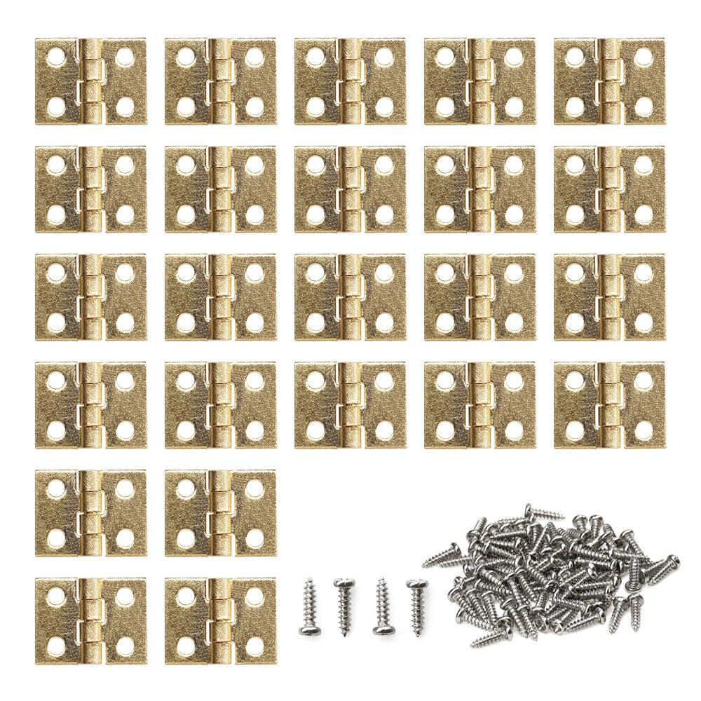 Odoria 1/12 Miniature Door Hinges 24Pcs and Screws 96Pcs Dollhouse Decoration Accessories