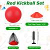Hiboom 16 Pcs Sports Kickball Set Includes 10 Inches Playground Ball 5 Rubber Throw Down Bases Ball Pump 10 Foul Line Cones for Kids Adults Playground School Backyard Game Camps Picnic (Orange) view 3
