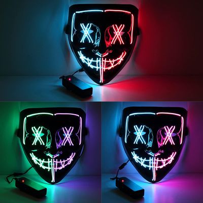 [3PACK] Halloween Scary Mask LED Mask LED Purge Mask---LED Light Up Mask EL Wire Light Up, for Festival Cosplay Halloween Costume Halloween Festival Party