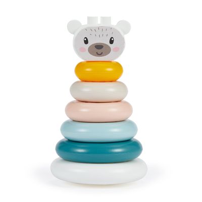 Ecoiffier - Pyramid of Bears with Lace Hoops, Pastel Colours, Fine Motor Skills, for Boys Girls from 6 Months (7600007910)