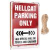 Funny Porch Decor Hellcat Parking Only Wooden Sign Rustic Wood Sign Outside Decor (Size : 20X30CM) view 1