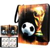 Trading Card Binder 400 Pockets, Soccer Card Binder Holder with 50 Removable Sleeves Fits 400 Sport Cards, Soccer Card Gifts Collector Album with Zipper Storage Display Case view 1