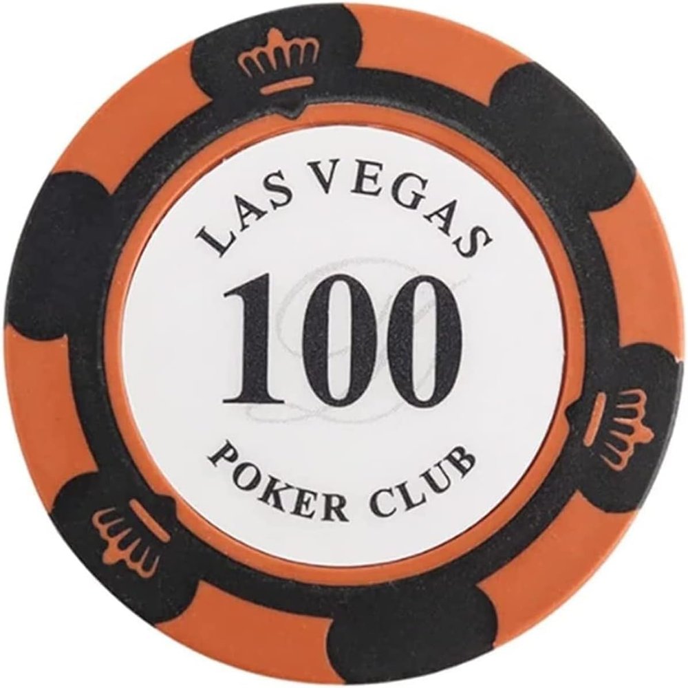 14g Clay Poker Chips, 50PCS Poker Chips Set Card Games, Casino Night, Mathematics Counting Learning, Large Bingo Markers, Casino Baccarat Crown Chips (Size : 50PCS $100)