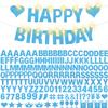 167Pcs DIY Glitter Customizable Banner Kit Custom Banner DIY Personalized Happy Birthday Letter Banners Decor for Christmas Baby Shower Birthday Party Decorations Supplies(Glitter Light Blue) view 1