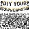 175Pcs DIY Glitter Customizable Banner Kit Happy Birthday Custom Letters Banner 30th Birthday Decorations Anniversary Personalized Banners Decor Death to My 20s Party Supplies(Shiny Black) view 1