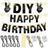 175Pcs DIY Glitter Customizable Banner Kit Happy Birthday Custom Letters Banner 30th Birthday Decorations Anniversary Personalized Banners Decor Death to My 20s Party Supplies(Shiny Black) view 2