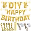 167Pcs DIY Glitter Customizable Banner Kit Custom Banner Happy Birthday Letter Banners Personalized Banners Decor for Christmas Baby Shower Birthday Party Decorations Supplies(Shiny Gold) view 2