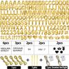 167Pcs DIY Glitter Customizable Banner Kit Custom Banner Happy Birthday Letter Banners Personalized Banners Decor for Christmas Baby Shower Birthday Party Decorations Supplies(Shiny Gold) view 3