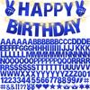 167Pcs DIY Glitter Customizable Banner Kit Happy Birthday Letter Hanukkah Custom Banners Happy New Year Personalized Banner for Christmas Baby Shower Birthday Party Decoration (Shiny Sapphire blue) view 1