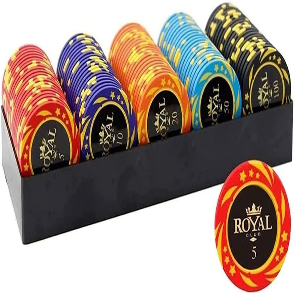 14g Poker Chips Tokens, 100 Piece Casino Chips Monte Carlo, Las Vegas Casino Number Printed Coins Counter Educational Learning Coin Chip Plaything for Children Kids ( Size : 100Pcs Star Whirlwind )