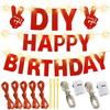 175Pcs DIY Glitter Customizable Banner Kit Happy Birthday Custom Letter Banners Happy Valentine's Day Banners Love Heart Personalized Banner Decor Birthday Party Decorations Supplies(Glitter Red) view 2