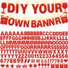 175Pcs DIY Glitter Customizable Banner Kit Happy Birthday Custom Letter Banners Happy Valentine's Day Banners Love Heart Personalized Banner Decor Birthday Party Decorations Supplies(Glitter Red) view 4