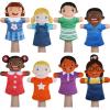 Poen 8 Pcs Hand Puppets Set for Kids Multicultural Hand Puppets Bulk Soft Plush for Toddlers Learning Interaction Suitable for Home Daycare School Classroom Role Play Fantoccini Theater Shows(Smile) view 1