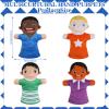 Poen 8 Pcs Hand Puppets Set for Kids Multicultural Hand Puppets Bulk Soft Plush for Toddlers Learning Interaction Suitable for Home Daycare School Classroom Role Play Fantoccini Theater Shows(Smile) view 3