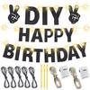 175Pcs DIY Glitter Customizable Banner Kit Happy Birthday Custom Letters Banner 30th Birthday Decorations Anniversary Personalized Banners Decor Death to My 20s Party Supplies (Glitter Black) view 4