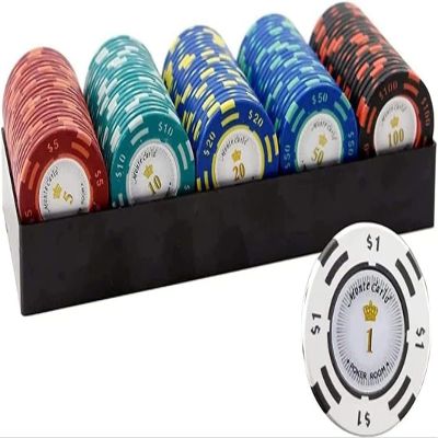 14g Poker Chips Tokens, 100 Piece Casino Chips Monte Carlo, Las Vegas Casino Number Printed Coins Counter Educational Learning Coin Chip Plaything for Children Kids ( Size : 100Pcs Two Color Dollar )
