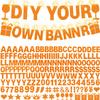 175Pcs DIY Glitter Customizable Banner Kit Custom Banners DIY Happy Birthday Letter Banners Personalized Banner Decor for Easter Day Christmas Baby Shower Birthday Party Decorations(Glitter Orange) view 1