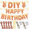 175Pcs DIY Glitter Customizable Banner Kit Custom Banners DIY Happy Birthday Letter Banners Personalized Banner Decor for Easter Day Christmas Baby Shower Birthday Party Decorations(Glitter Orange) view 2